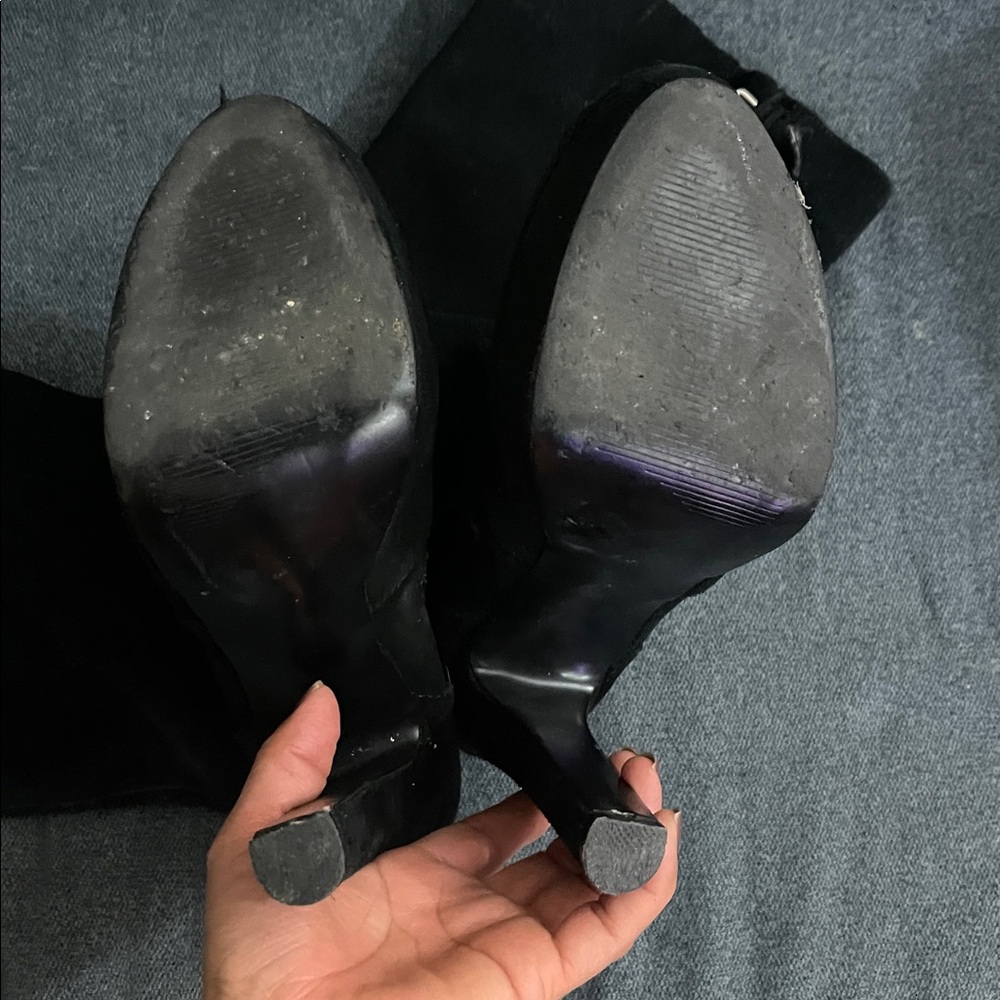 Steve Madden Elegant Black High Heel Platform Boots size - Picture 3 of 7